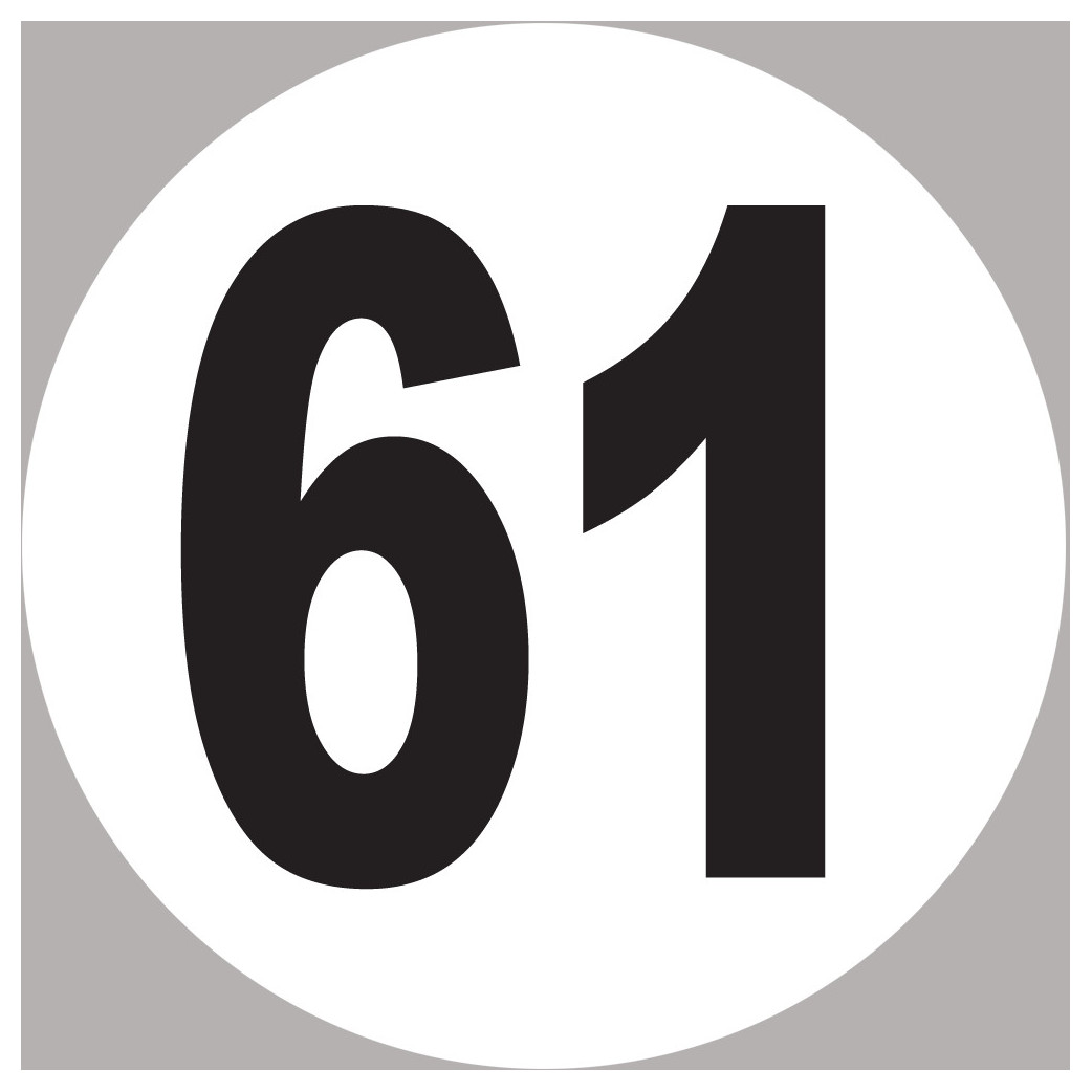 numéro 61 - 5x5cm - Sticker/autocollant