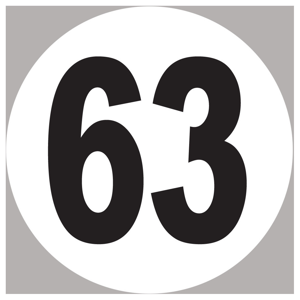 numéro 63 - 15x15cm - Sticker/autocollant