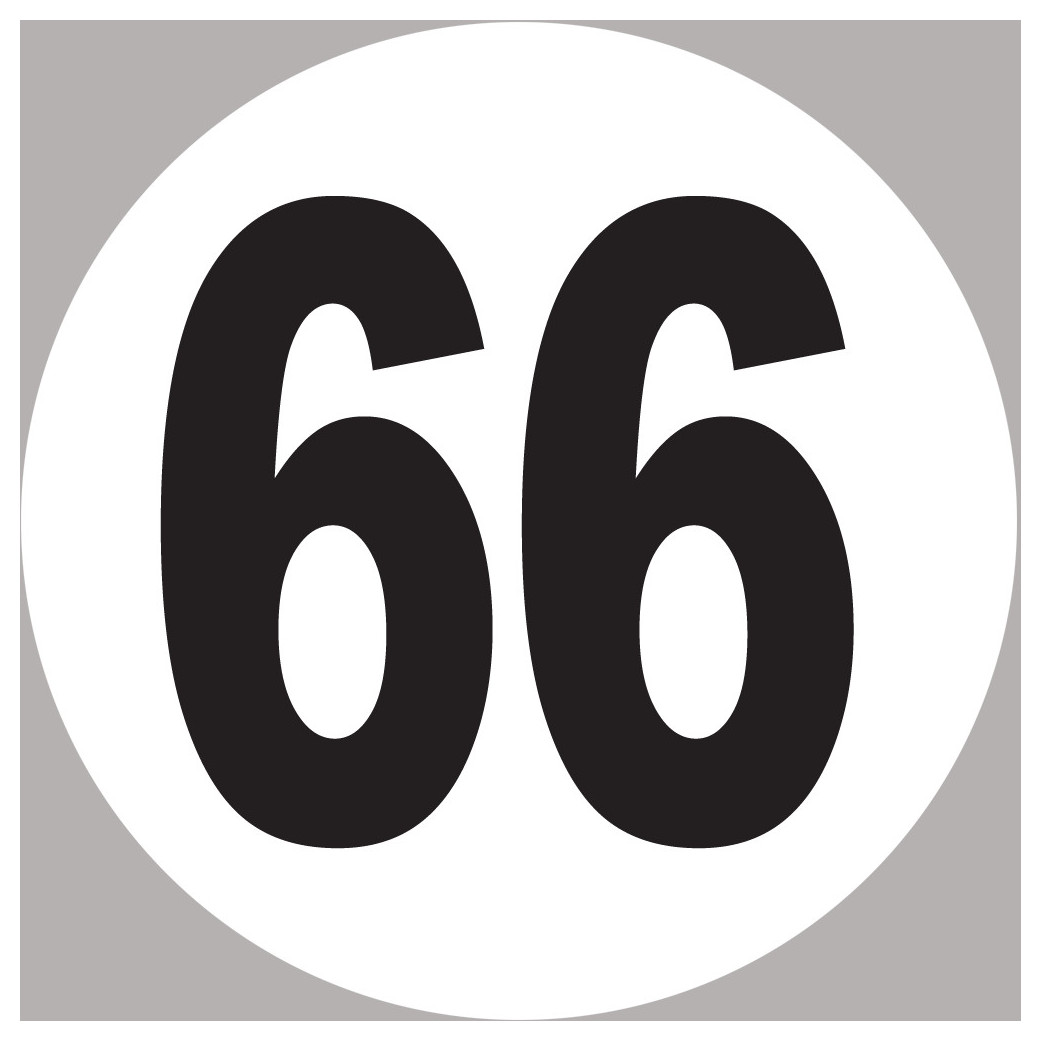 numéro 66 - 10x10cm - Sticker/autocollant