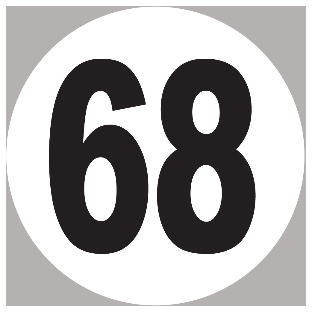 numéro 68 - 5x5cm - Sticker/autocollant