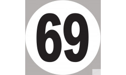 numéro 69 - 5x5cm - Sticker/autocollant