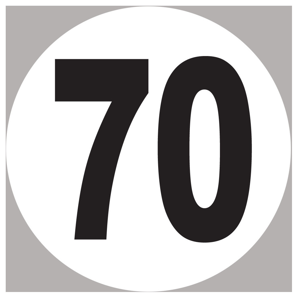 numéro 70 - 5x5cm - Sticker/autocollant