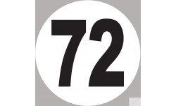 numéro 72 - 10x10cm - Sticker/autocollant