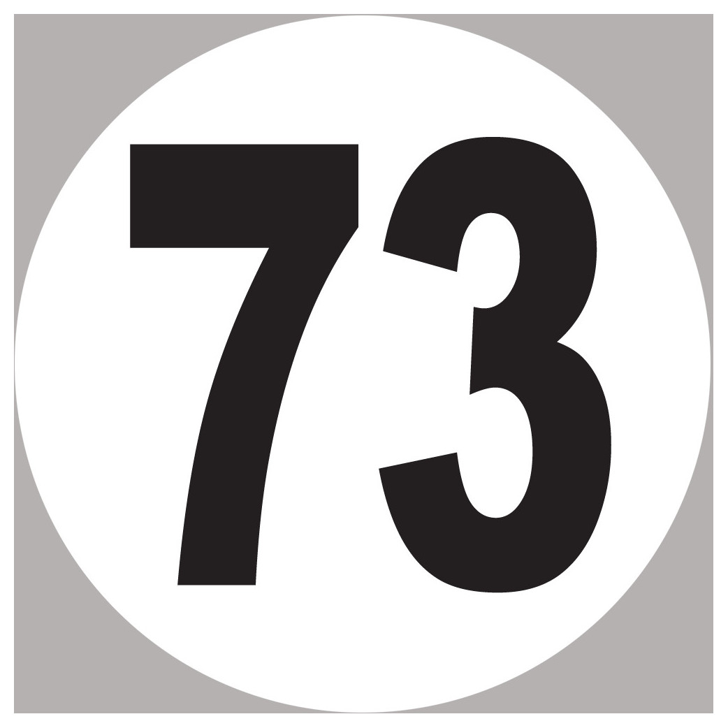 numéro 73 - 10x10cm - Sticker/autocollant