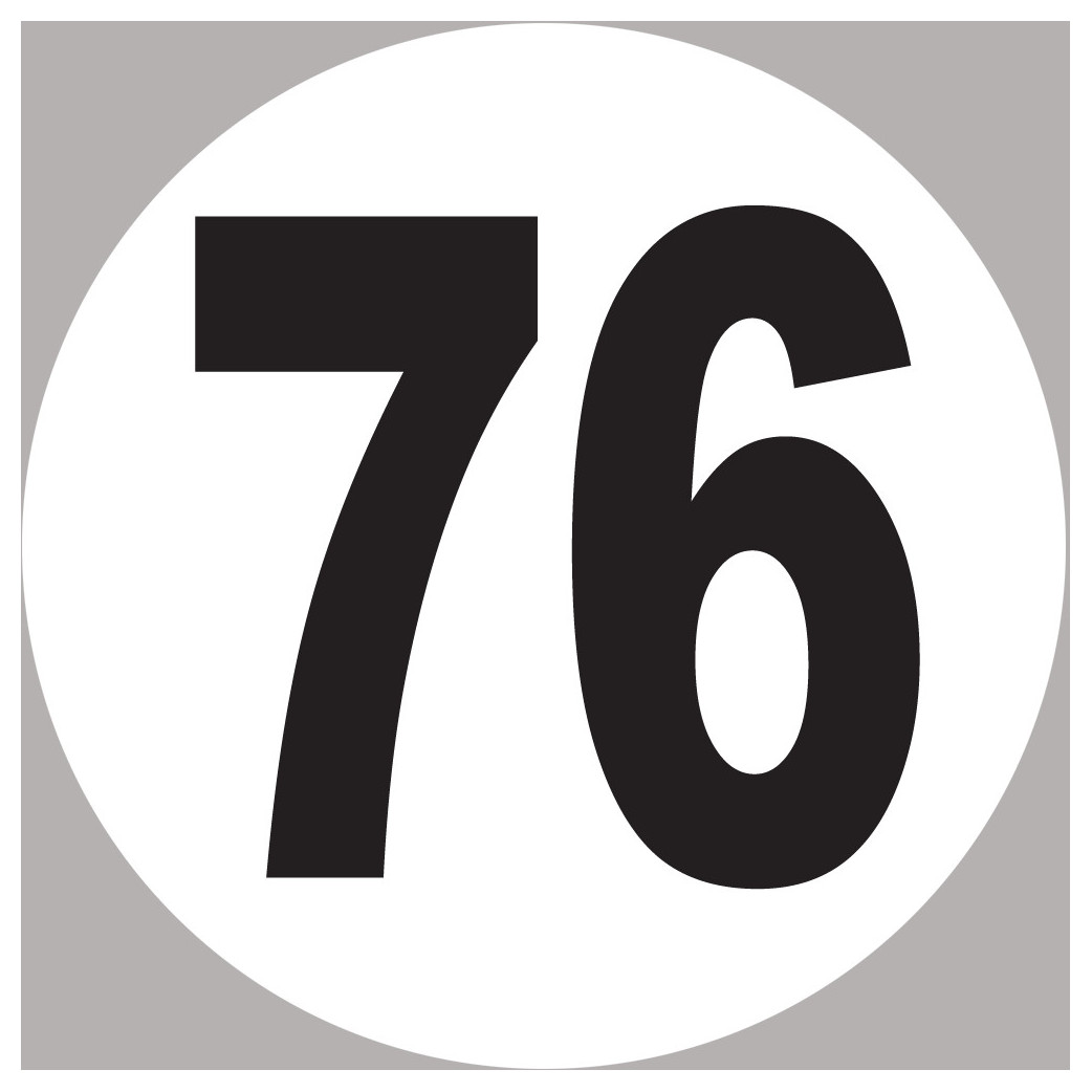 numéro 76 - 20x20cm - Sticker/autocollant