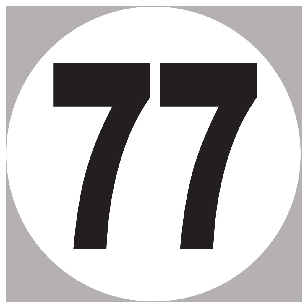 numéro 77 - 5x5cm - Sticker/autocollant