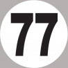numéro 77 - 15x15cm - Sticker/autocollant