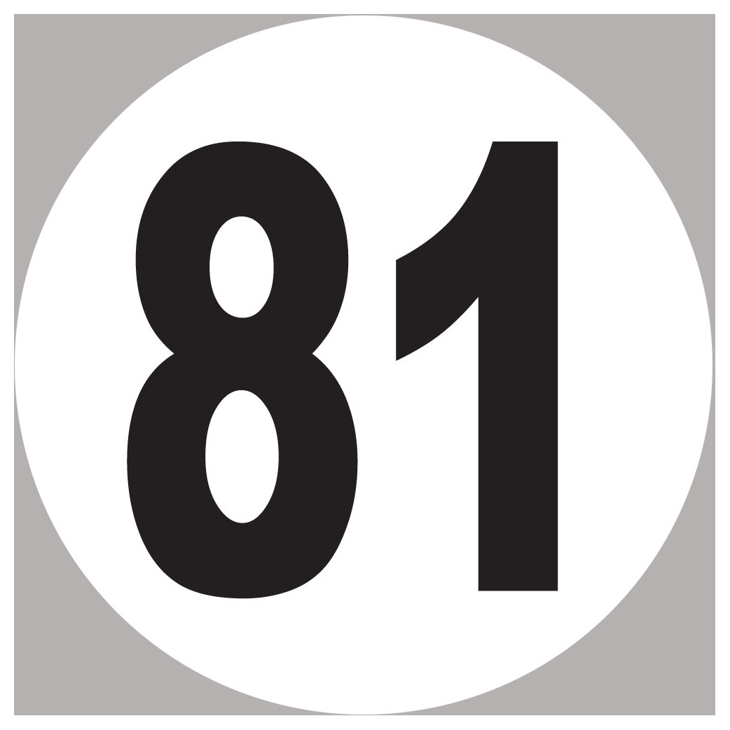 numéro 81 - 15x15cm - Sticker/autocollant