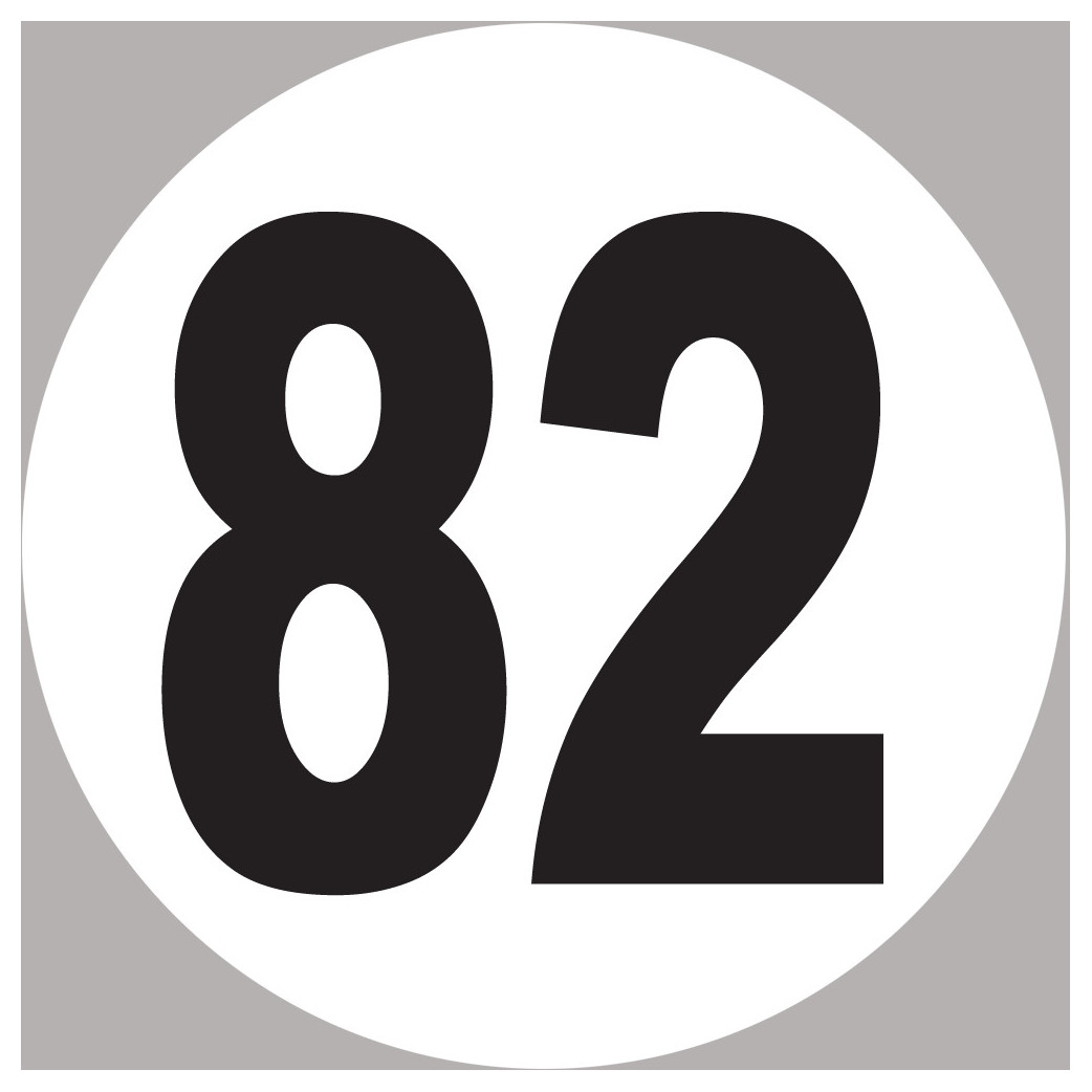 numéro 82 - 5x5cm - Sticker/autocollant
