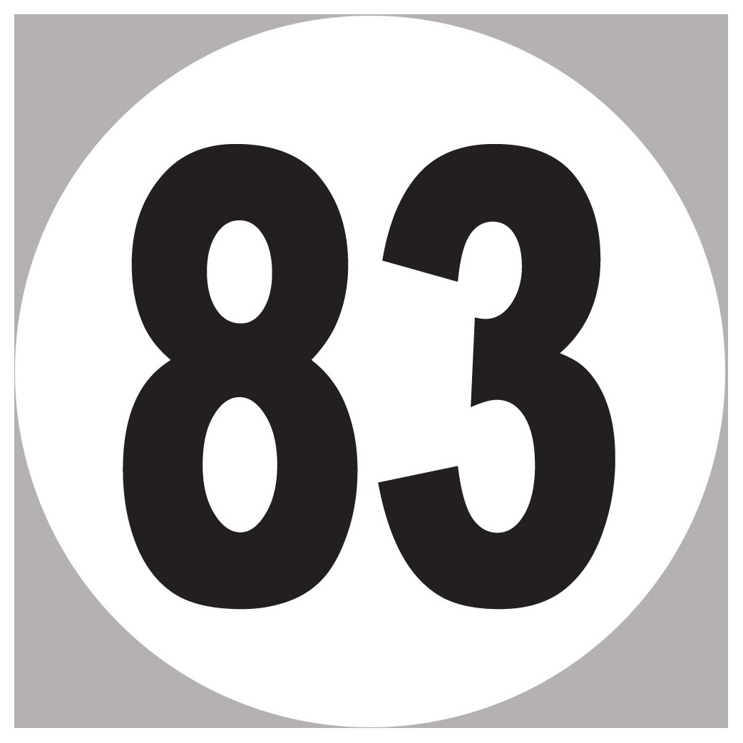 numéro 83 - 10x10cm - Sticker/autocollant