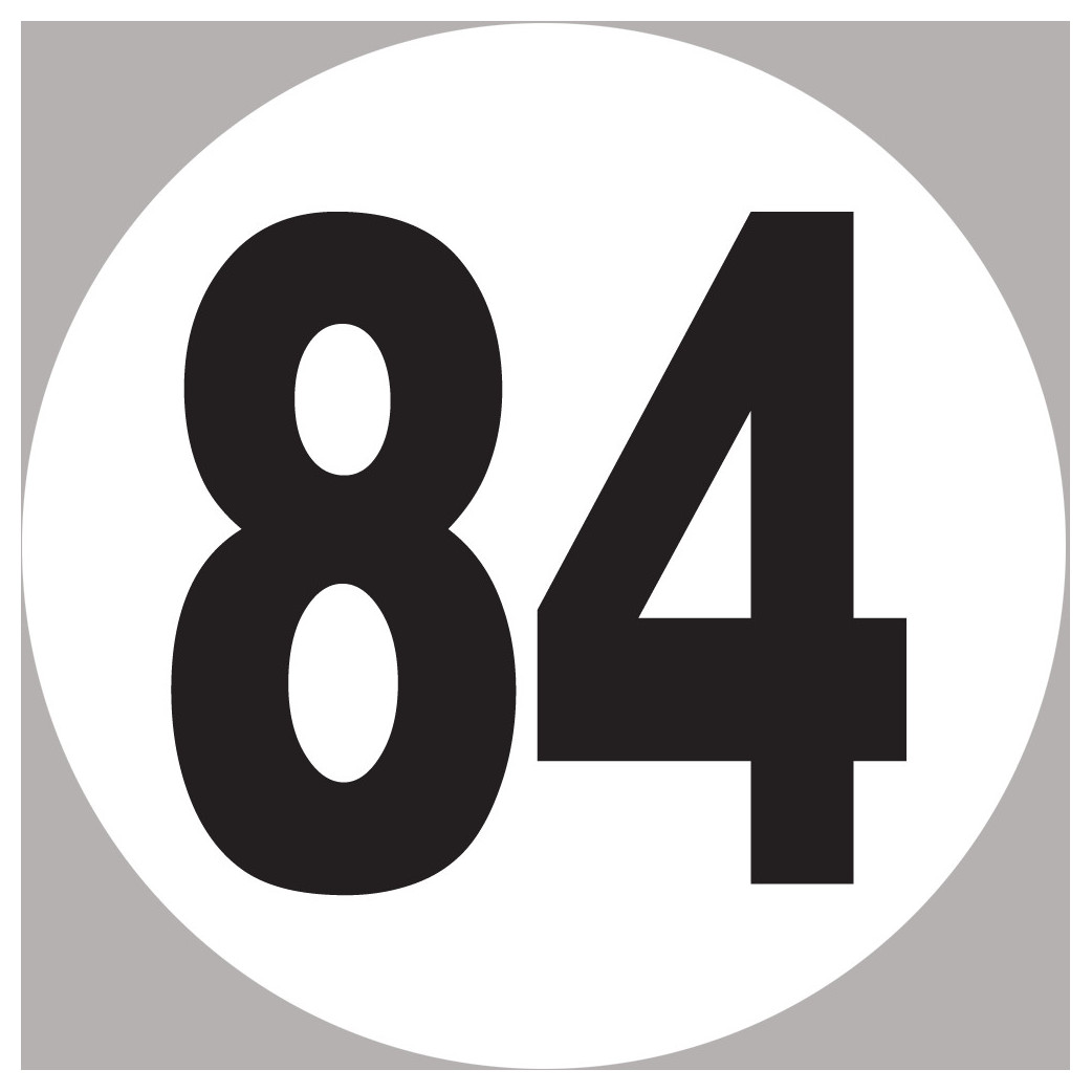 numéro 84 - 20x20cm - Sticker/autocollant