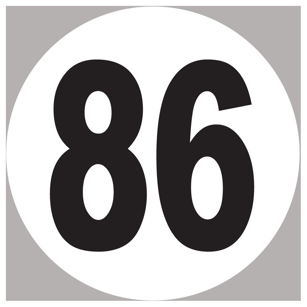numéro 86 - 10x10cm - Sticker/autocollant
