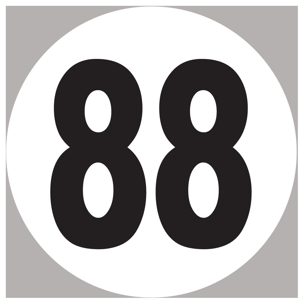 numéro 88 - 20x20cm - Sticker/autocollant