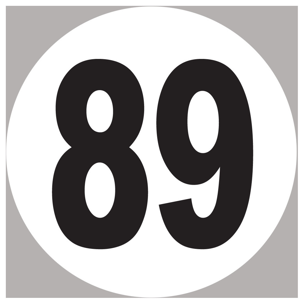 numéro 89 - 15x15cm - Sticker/autocollant