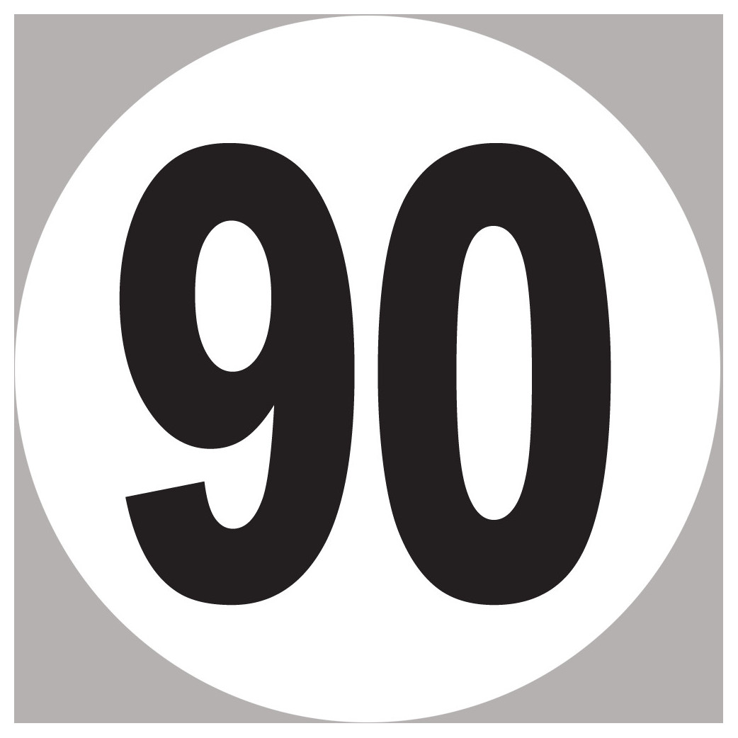 numéro 90 - 10x10cm - Sticker/autocollant