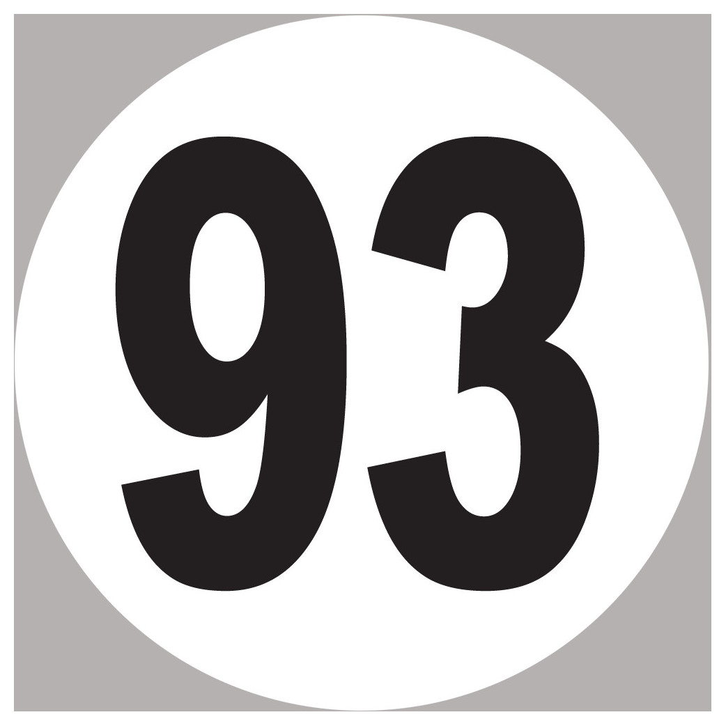 numéro 93 - 10x10cm - Sticker/autocollant