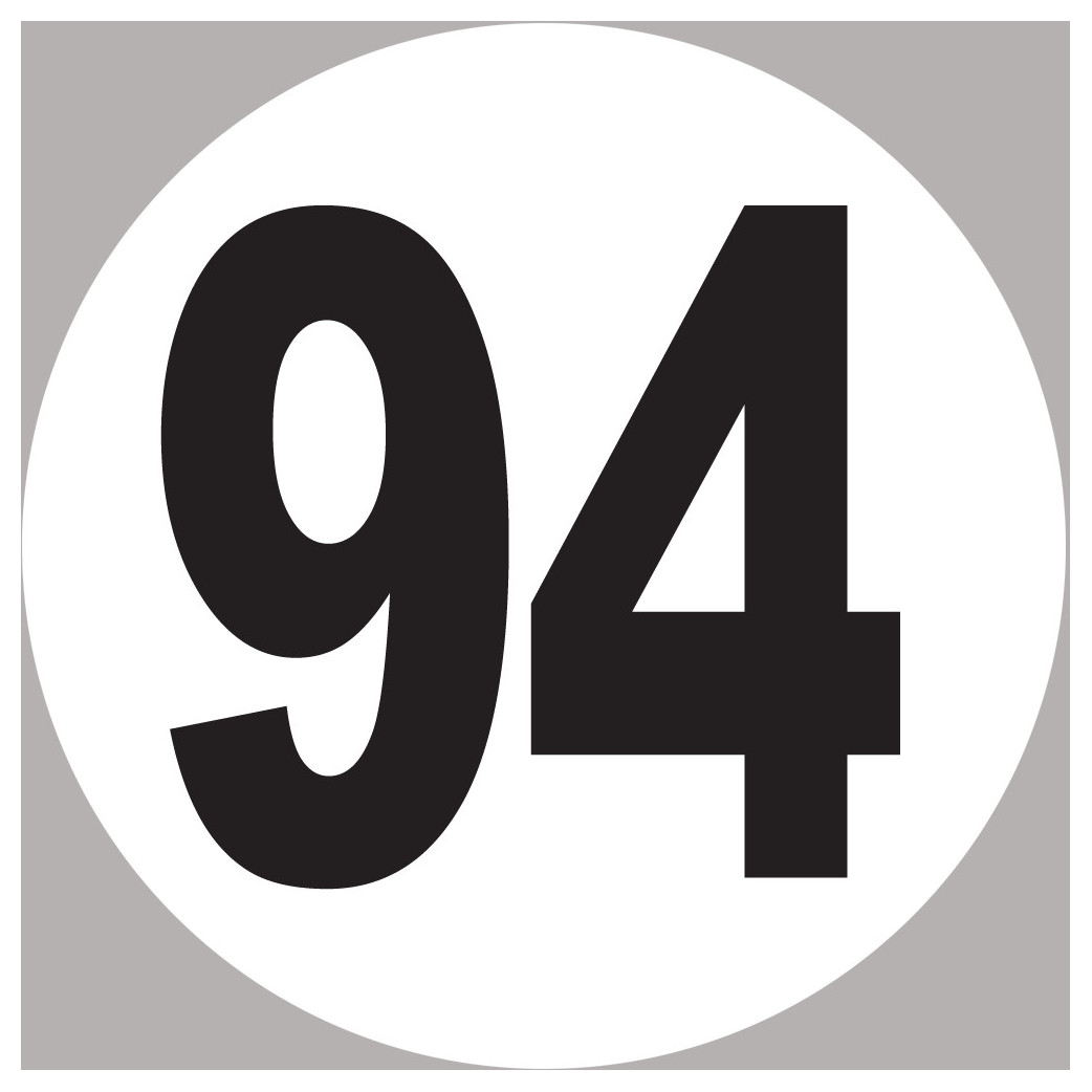 numéro 94 - 15x15cm - Sticker/autocollant