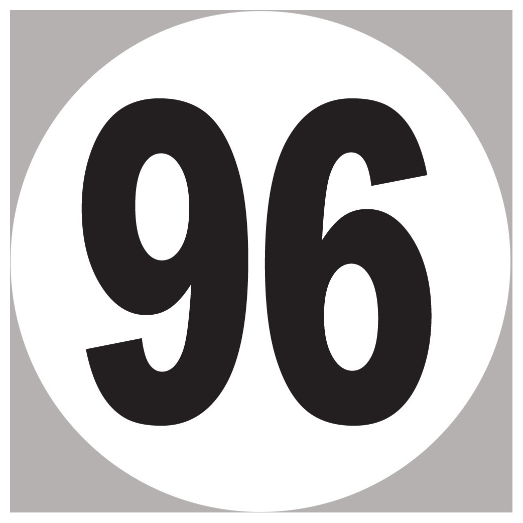 numéro 96 - 10x10cm - Sticker/autocollant