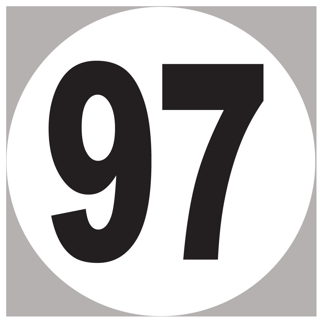 numéro 97 - 5x5cm - Sticker/autocollant