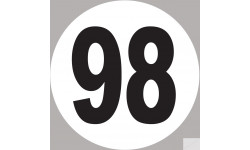 numéro 98 - 5x5cm - Sticker/autocollant