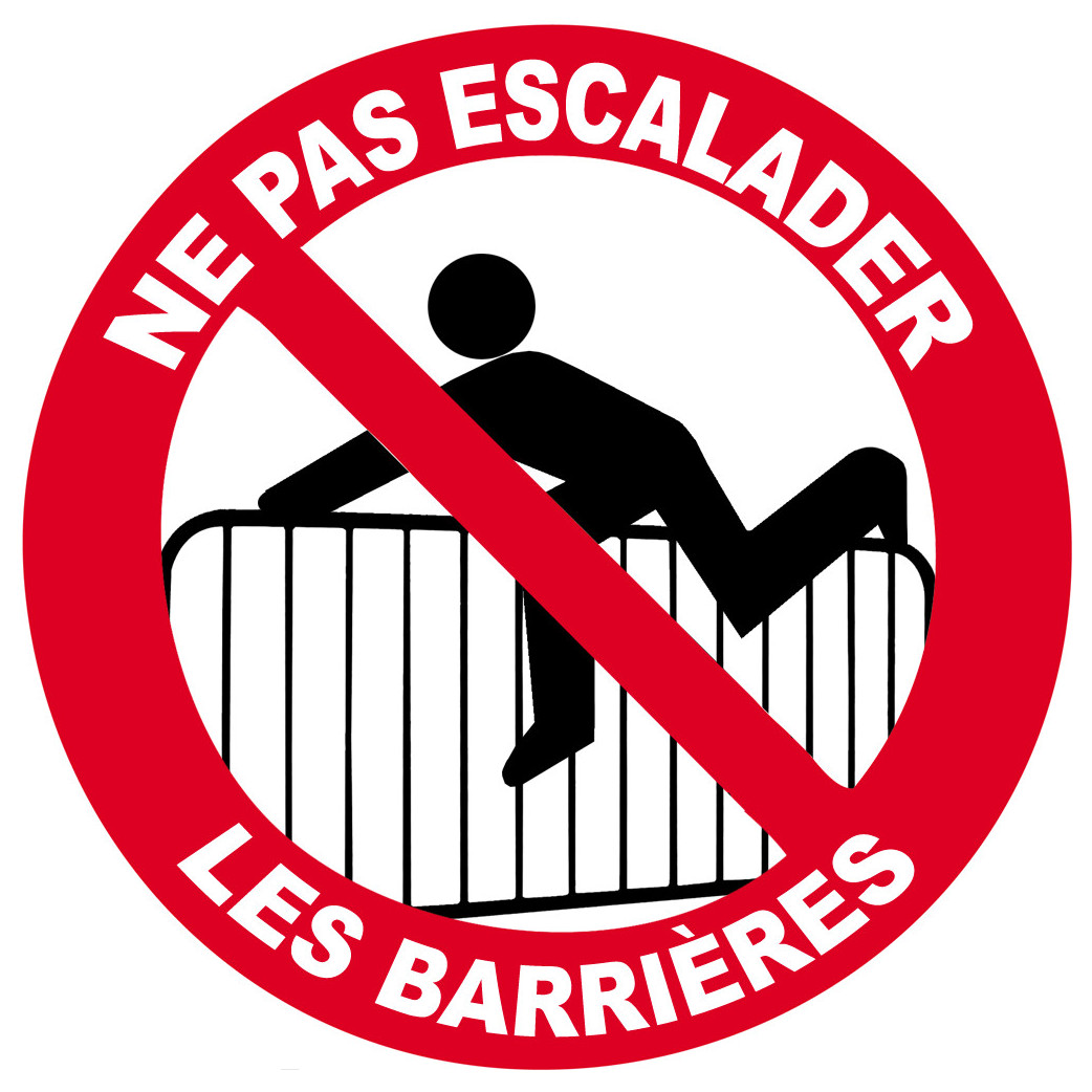 ne pas escalader les barrières - 5cm - Sticker/autocollant