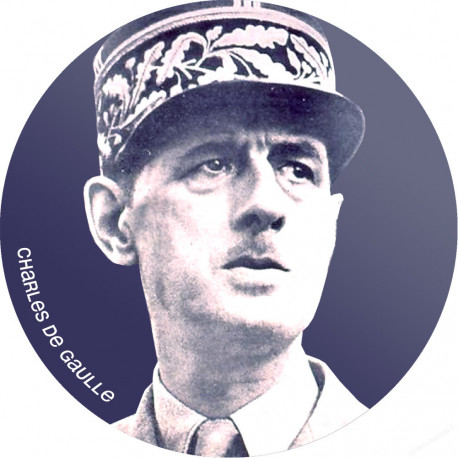 Charles de Gaulle (15x15cm) - Sticker/autocollant