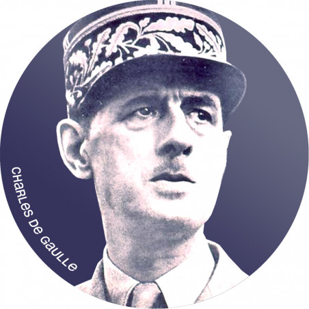 Charles de Gaulle (15x15cm) - Sticker/autocollant