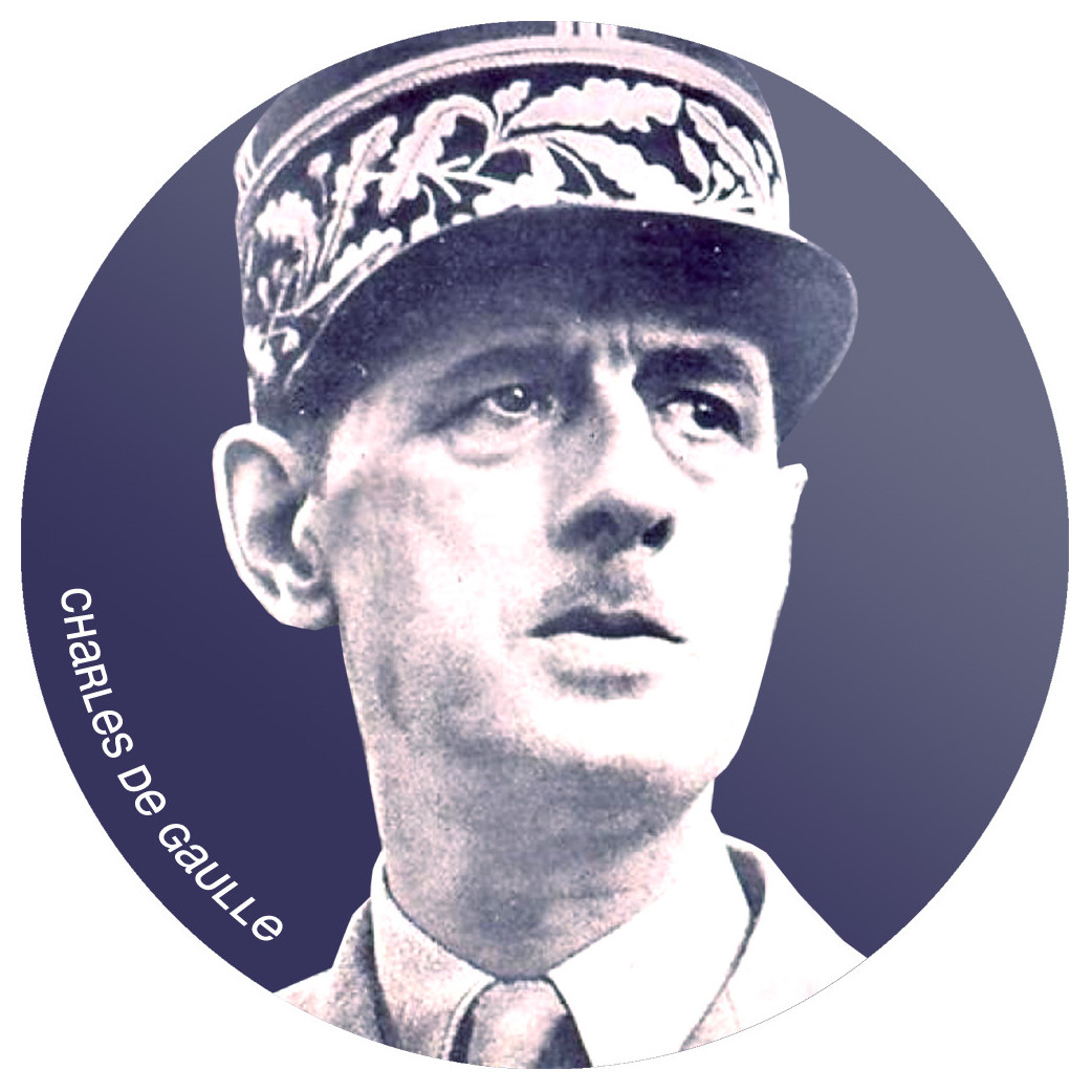 Charles de Gaulle (20x20cm) - Sticker/autocollant