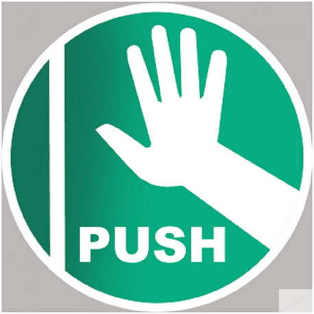 Push the door - 15cm - Sticker/autocollant