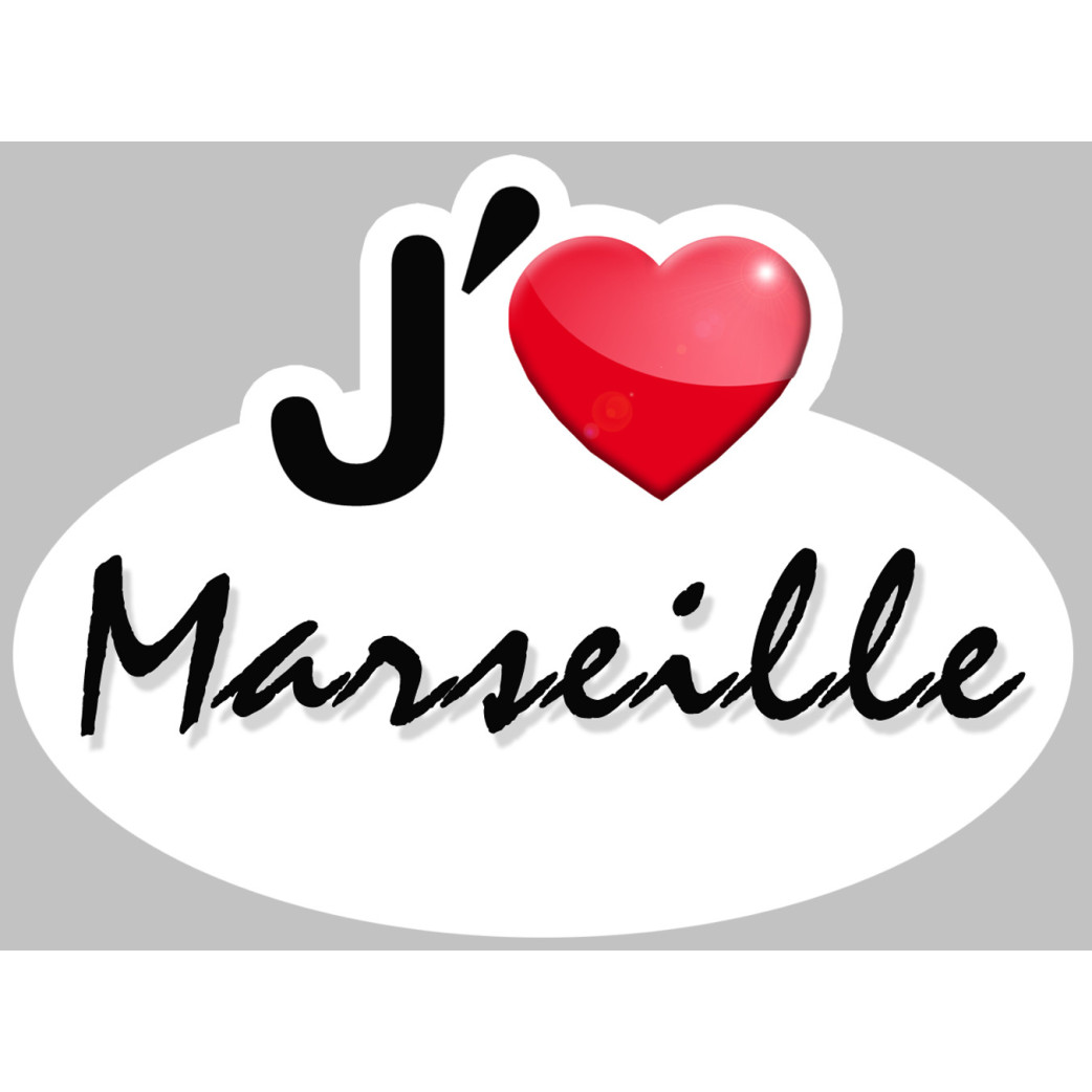 J'aime Marseille - 15x11cm - Sticker/autocollant