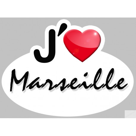 J'aime Marseille - 15x11cm - Sticker/autocollant