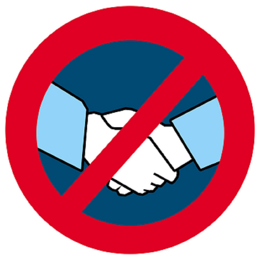 Ne pas se serrer les mains - 15cm - Sticker/autocollant