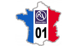 FRANCE 01 Rhône Alpes - 5x5cm - Sticker/autocollant