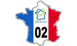 02 France région Hauts-de-France - 15x15cm - Sticker/autocollant