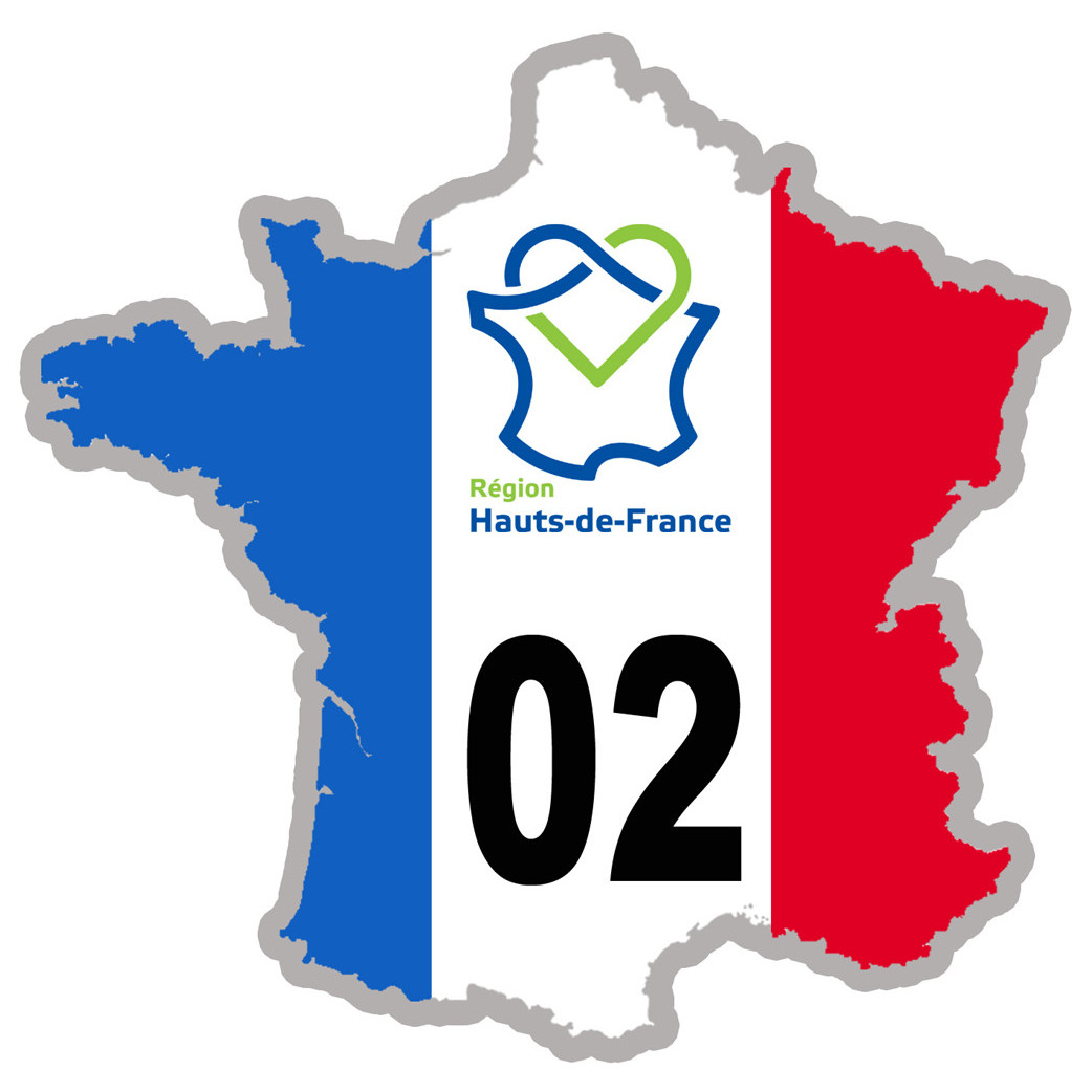 02 France Hauts-de-France - 20x20cm - Sticker/autocollant