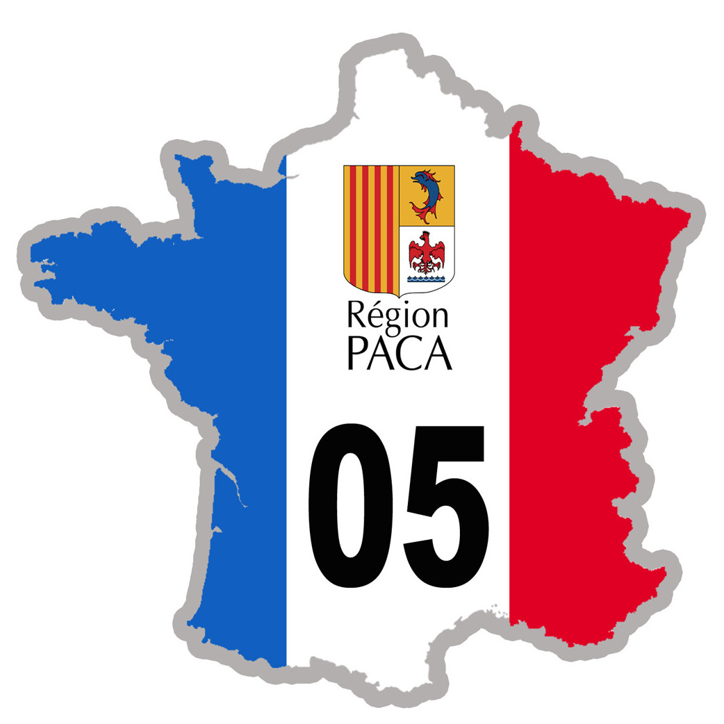 FRANCE 05 Région PACA - 5x5cm - Sticker/autocollant