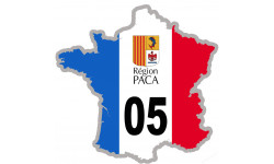 FRANCE 05 Région PACA - 5x5cm - Sticker/autocollant
