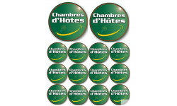 Chambres d’hôtes (2 fois 10cm & 12 fois 5cm) - Sticker/autocollant