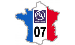 FRANCE 07 Région Rhône Alpes - 20x20cm - Sticker/autocollant