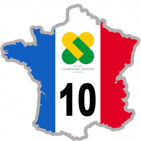 FRANCE 10 Région Champagne - 5x5cm - Sticker/autocollant