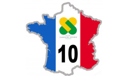 FRANCE 10 Région Champagne - 15x15cm - Sticker/autocollant