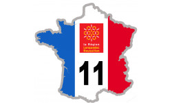 FRANCE 11 de l'Aude - 5x5cm - Sticker/autocollant