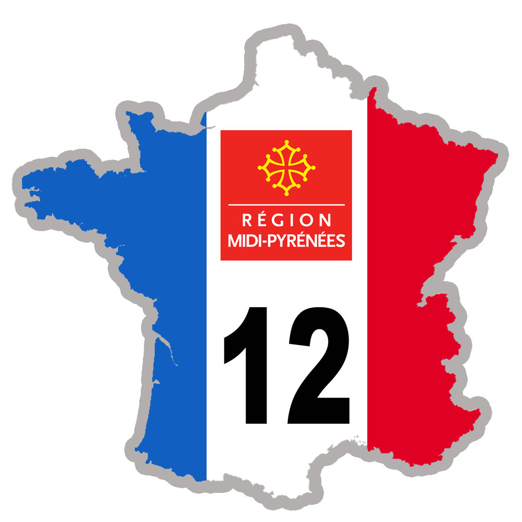 FRANCE 12 Midi Pyrénées - 5x5cm - Sticker/autocollant