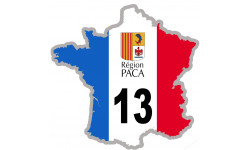 FRANCE 13 Région PACA - 10x10cm - Sticker/autocollant