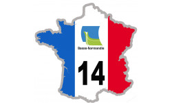 FRANCE 14 région Normandie - 10x10cm - Sticker/autocollant