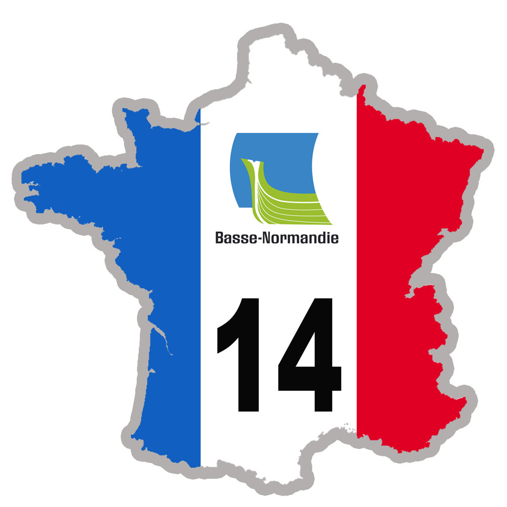 FRANCE 14 Normandie - 20x20cm - Sticker/autocollant