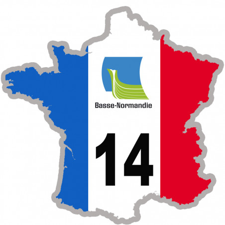 FRANCE 14 région Normandie - 20x20cm - Sticker/autocollant