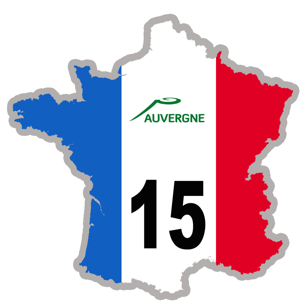 FRANCE 15 Auvergne - 15x15cm - Sticker/autocollant