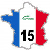 FRANCE 15 Région Auvergne - 15x15cm - Sticker/autocollant
