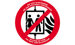 En cas d'incendie ne pas utiliser l'ascenceur - 5cm - Sticker/autocollant